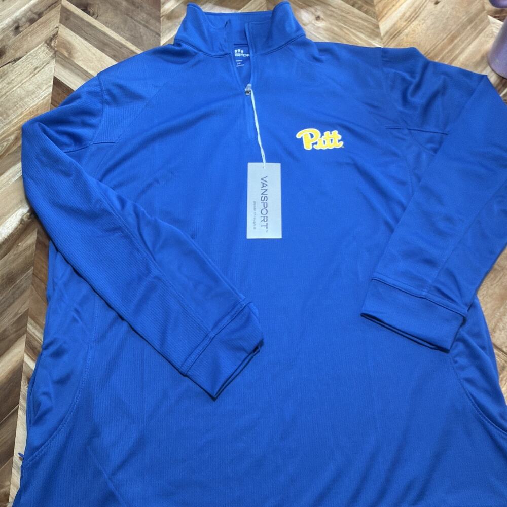 New Vansport Pitt Panthers Women’s L 1/4 Zip Pullover Pittsburgh NCAA Blue